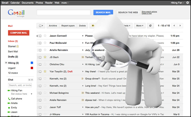 T&igrave;m kiếm thư email trong hộp thư